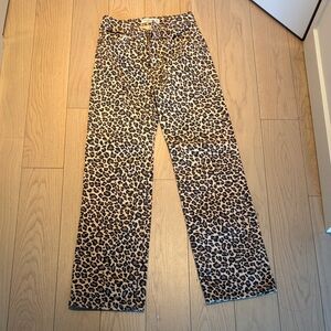Abercrombie & Fitch never worn Leopard Print Wide Leg Pants - Tan & Black